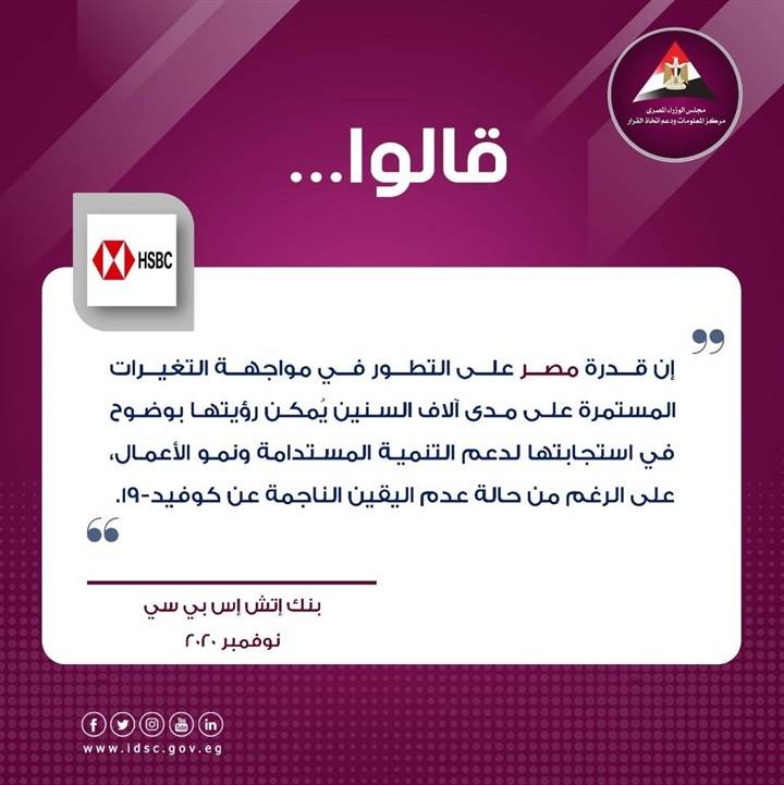 انفوجراف_HSBC_قدرة_مصر_على_مواجهة_التغيرات_انعكست_بشكل_كبير_في_دعمها_لقضايا_التنمية_المستدامة انفوجراف_HSBC_قدرة_مصر_على_مواجهة_التغيرات_انعكست_بشكل_كبير_في_دعمها_لقضايا_التنمية_المستدامة