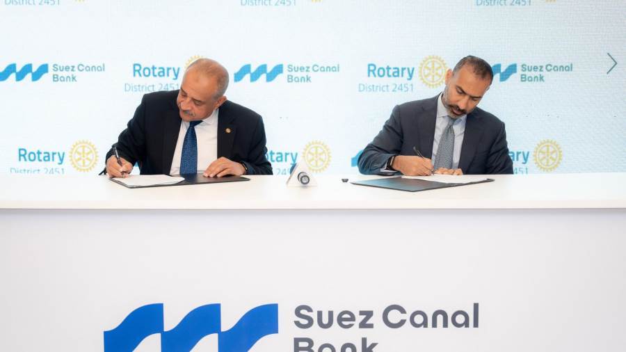 بنك قناة السويس يوقّع برتوكول تعاون مع الاتحاد النوعي لأندية روتاري مصر