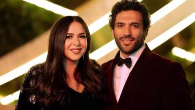 حسن الرداد وايمي سمير غانم يصوران عقبال عندكم بمدينة الانتاج الاعلامي 