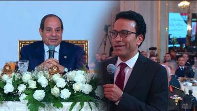 الرئيس السيسي يشيد بنجاح برنامج " قطايف" لسامح حسين بحفل الافطار السنوي 
