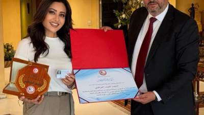 بالصور .. نقابة الموسيقين التونسية تكرم لطيفة عن مشوارها الفني بالقاهرة 