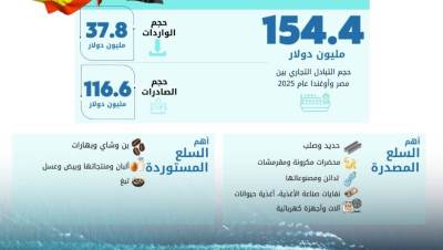 الإحصاء: 4.5 مليون دولار قيمة تحويلات المصريين العاملين بأوغندا 