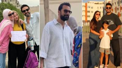 بالصور .. أحمد حاتم ومحمد أنور وانجي علي يرافقون أبنائهم في في أول يوم مدرسة 