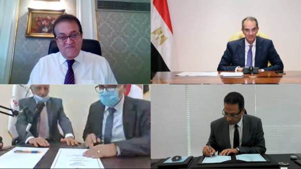 وزيرا التعليم العالي يشهدان بروتوكول تعـاون بيـن الاتصالات ووكالة الفضاء المصرية